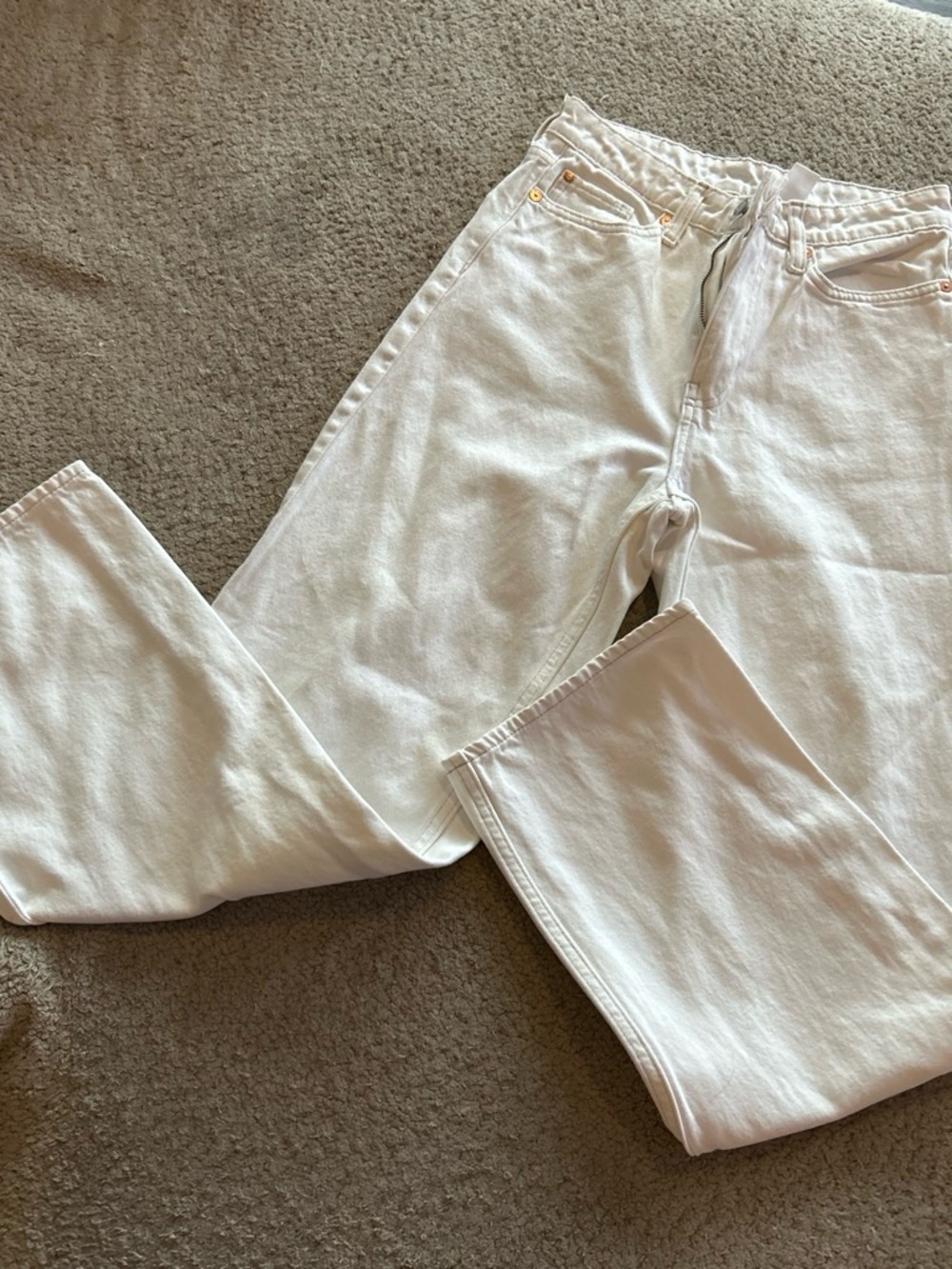 Denim&Co White Women's Boot Cut Jeans - Clean Finish